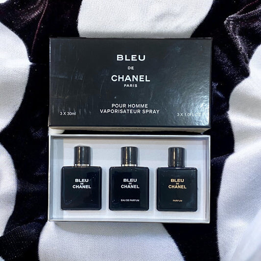 BLEU DE CHANEL PARIS Perfume Set 3 Pcs ( Original Leftovers )